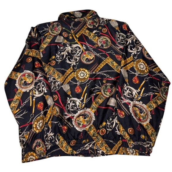 EVR Silk Jacket Womens Medium Golfer Country Club Div Rousso Bomber Bit & Bridle - Picture 3 of 12